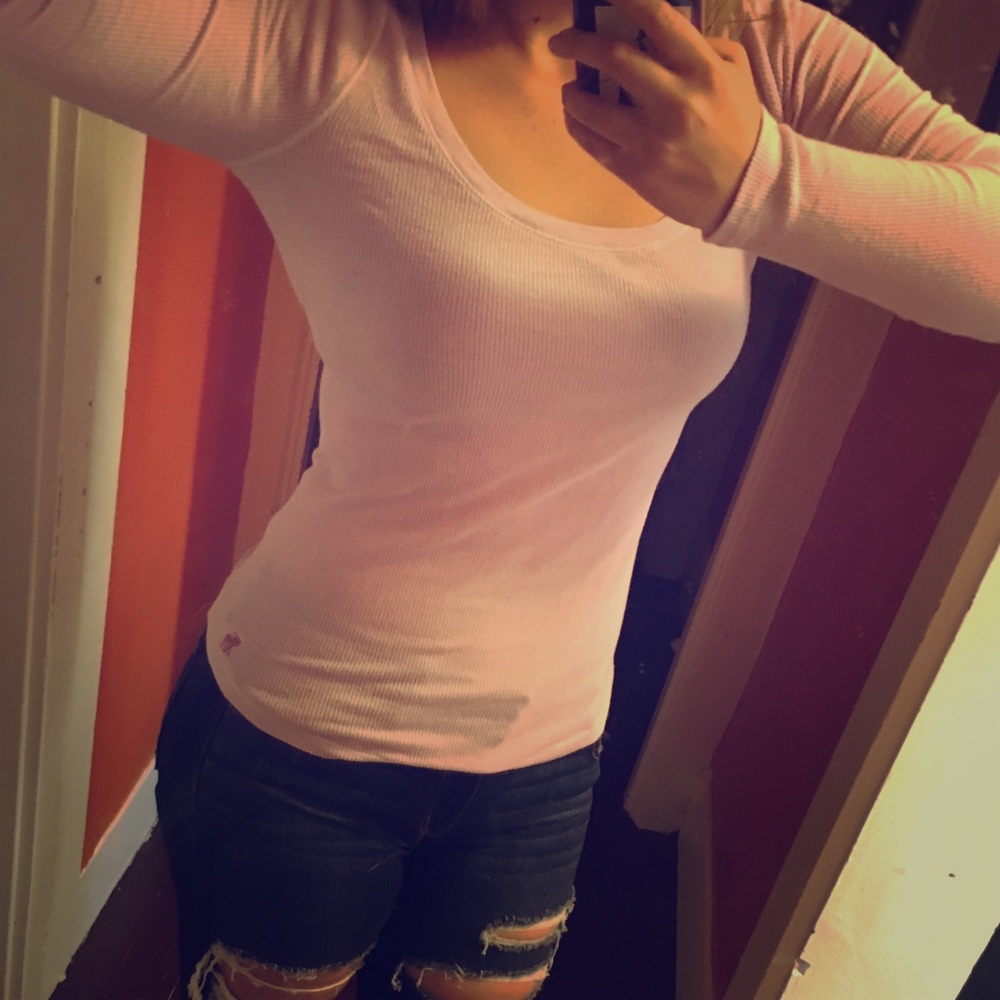 A soft basic light purple long sleeve tee